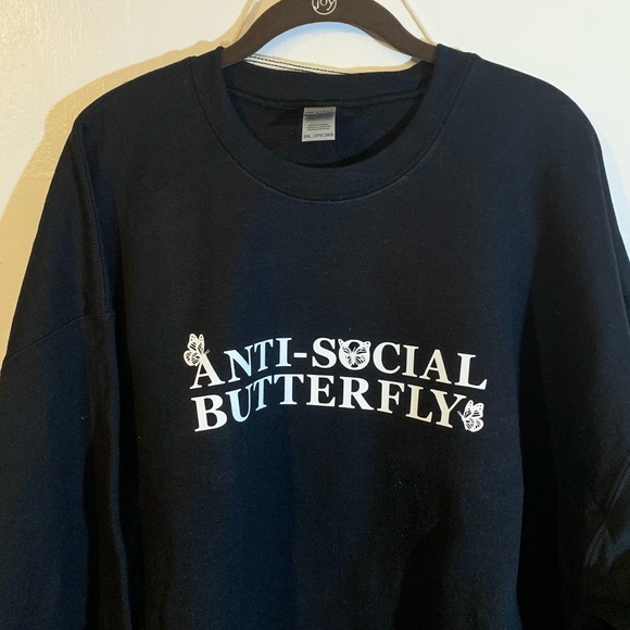 Antisocial butterfly sweatshirt introvert crewneck - Picture 1 of 5